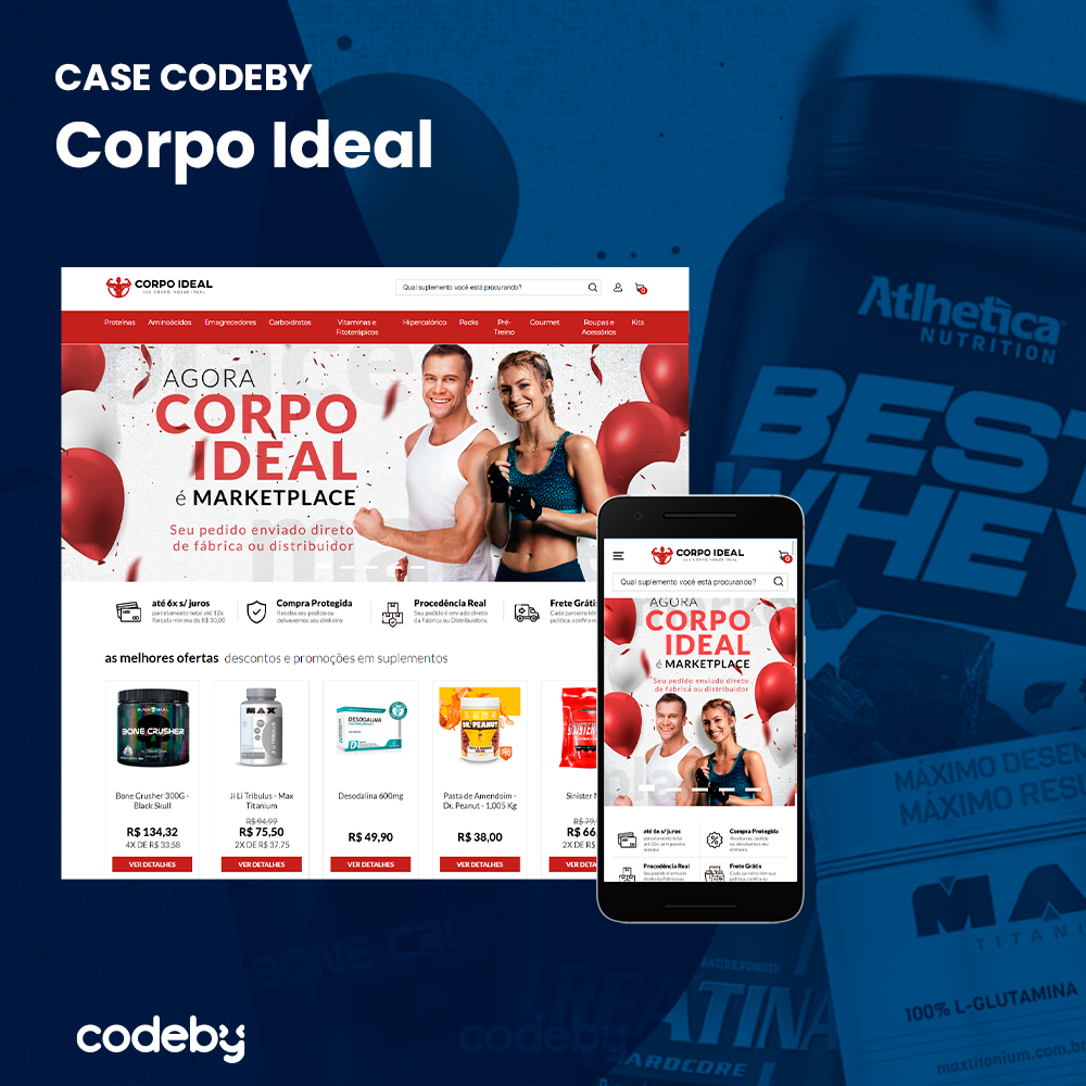 Projeto Codeby: Corpo Ideal inicia o primeiro marketplace de suplementos